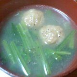 冷凍肉団子とほうれん草の中華スープ